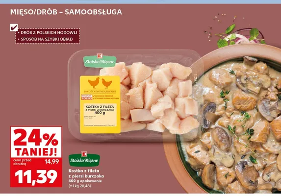Kostka z fileta z piersi kurczaka Stoisko Mięsne promocja w Kaufland