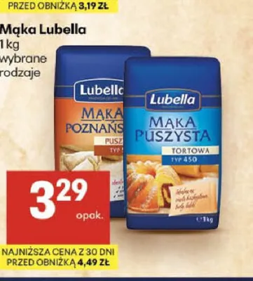 Mąka Puszysta Tortowa Lubella promocja w Delikatesy Centrum