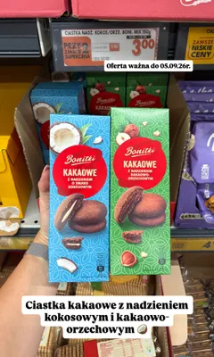Ciastka kakaowe z nadzieniem Bonitki promocja w Biedronka
