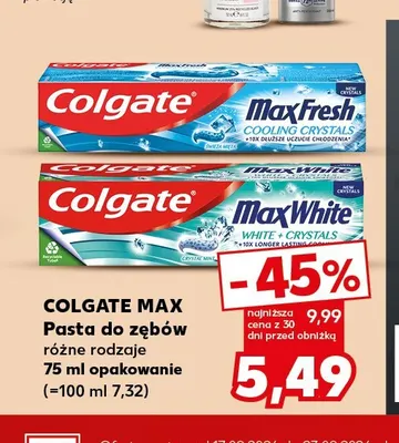 Pasta do zębów Colgate Max promocja w Kaufland