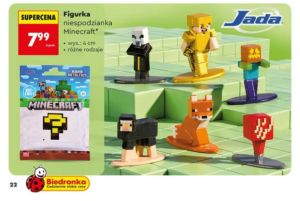 Figurka niespodzianka Minecraft, różne rodzaje promocja w Biedronka