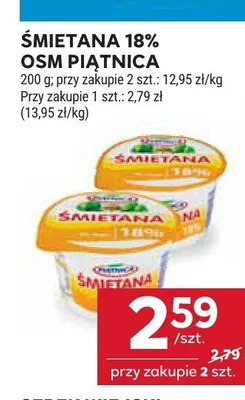 Śmietana 18% OSM Piątnica promocja w Stokrotka