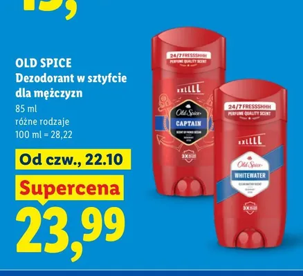 Dezodorant w sztyfcie dla mężczyzn Old Spice Whitewater promocja w Lidl