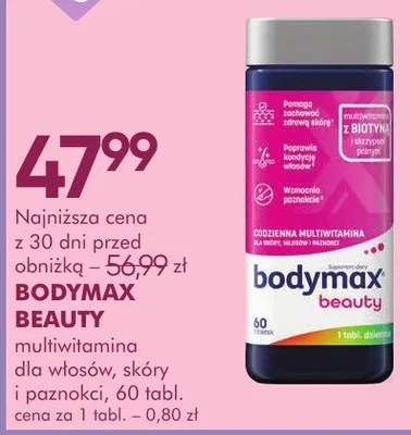 Multiwitamina BODYMAX BEAUTY multiwitamina dla włosów, skóry i paznokci, 60 tabl. promocja w Makro