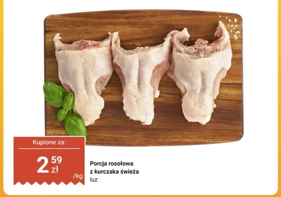 Porcja rosołowa z kurczaka świeża luz Dino promocja w Dino