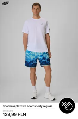 Spodenki plażowe boardshorty męskie 4F promocja w 4F