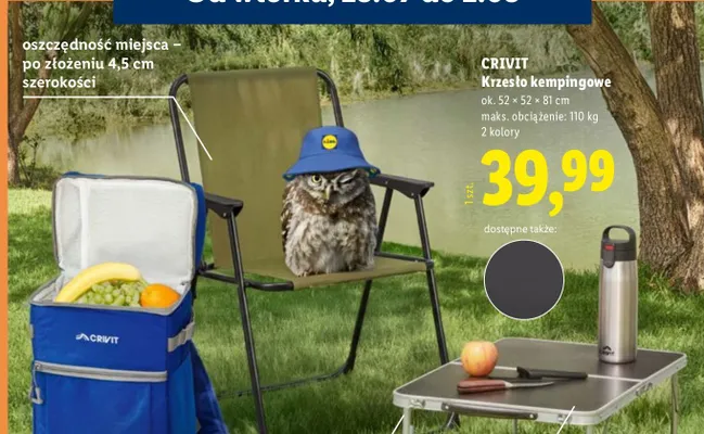 Krzesło kempingowe Crivit promocja w Lidl