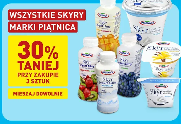 Jogurt pitny typu islandzkiego Piątnica Skyr truskawka & kiwi promocja w Aldi