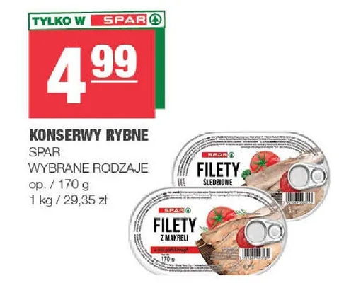 Konserwy rybne wybrane rodzaje promocja w SPAR
