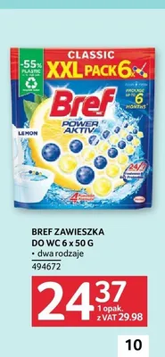 Zawieszka do WC Bref Power Aktiv Lemon 6-pak promocja w Selgros