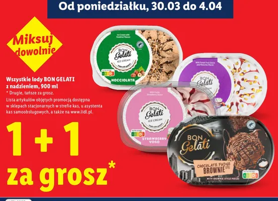 Lody Bon Gelati z nadzieniem Nocciolata promocja w Lidl