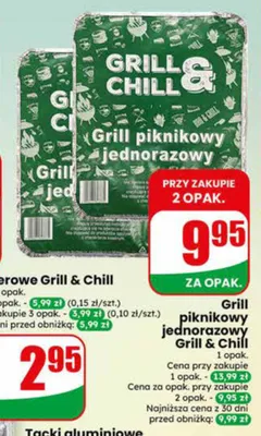 Grill piknikowy jednorazowy Grill & Chill promocja w Dino