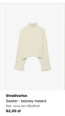 Sweter Stradivarius beżowy melanż promocja w Lounge by Zalando