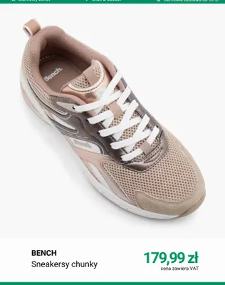 Sneakersy chunky Bench promocja w Deichmann