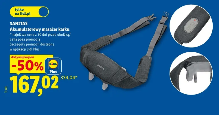 Akumulatorowy masażer karku Sanitas promocja w Lidl