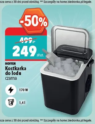 Kostkarka do lodu HOFFEN czarna 170W 1,4l promocja w Biedronka Home