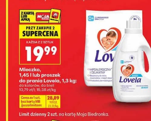 Mleczko do prania Lovela Baby promocja w Biedronka