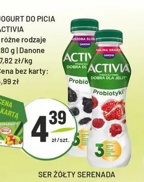 Jogurt do picia Activia malina granat promocja w Sedal