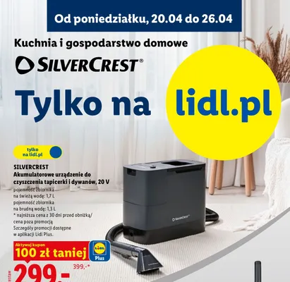 Akumulatorowe urządzenie do czyszczenia tapicerki i dywanów, 20V promocja w Lidl