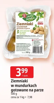Ziemniaki w mundurkach gotowane na parze Notre Jardin promocja w Leclerc