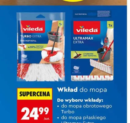 Wkład do mopa płaskiego Ultramax Extra Vileda promocja w Biedronka