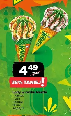 Lody w rożku Nestlé Lion promocja w Netto