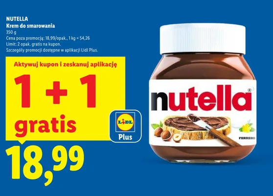 Krem do smarowania Nutella promocja w Lidl