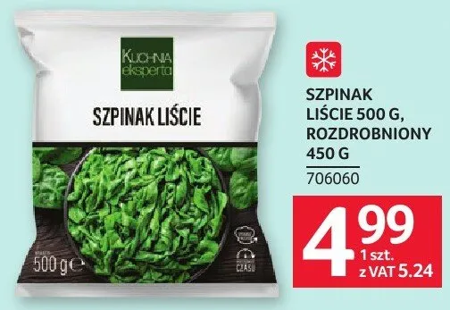 Szpinak liście Iglotex 500 g promocja w Selgros