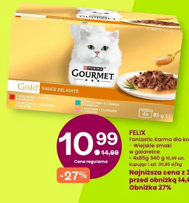 Karma dla kotów gourmet gold sauce delights 4x85g promocja w Frisco