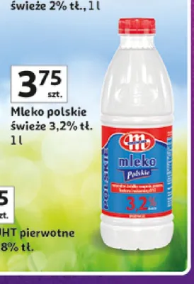 Mleko polskie świeże Mlekovita 3,2% promocja w Auchan