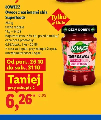 Owoce z nasionami chia Superfoods Łowicz promocja w Lidl