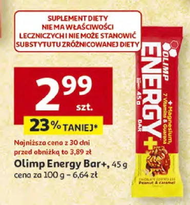 Olimp Energy Bar+, 45 g promocja w Auchan