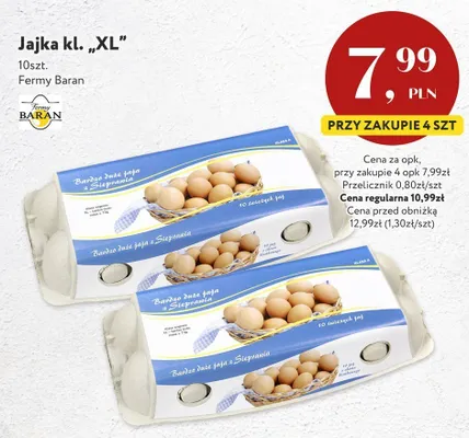 Jajka kurze klasy XL Fermy Baran promocja w Market Point