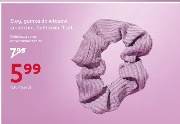 Gumka do włosów scrunchie fioletowa Eloy promocja w Rossmann