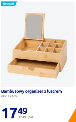 Bambusowy organizer z lustrem promocja w Action