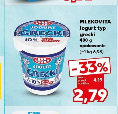 Jogurt typ grecki MLEKOVITA promocja w Kaufland