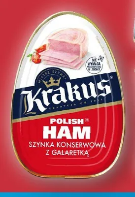 Konserwa mięsna Krakus Polish Ham Szynka konserwowa z galaretką promocja w Aldi