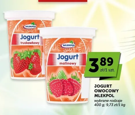 Jogurt owocowy Mlekpol truskawkowy promocja w Groszek