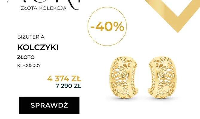 Kolczyki złote Briju Auri KL-005007 promocja w Briju