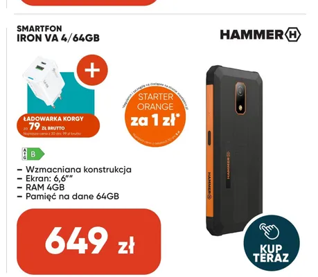 Smartfon Hammer Iron VA 4/64GB promocja w Max Elektro