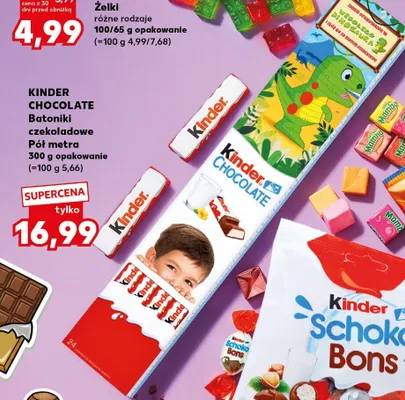 Batoniki czekoladowe Kinder Chocolate Pół metra promocja w Kaufland