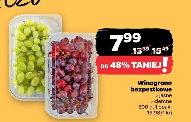 Winogrono bezpestkowe jasne promocja w Netto