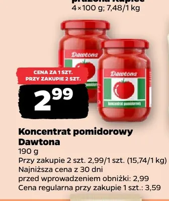 Koncentrat pomidorowy Dawtona promocja w Netto