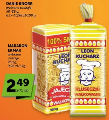 Makaron Ekmak Leon Kucharz jajeczna krajanka wałkowana promocja w Groszek
