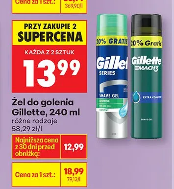 Żel do golenia Gillette Series, 240 ml promocja w Biedronka
