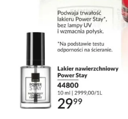 Lakier nawierzchniowy Avon Power Stay promocja w AVON