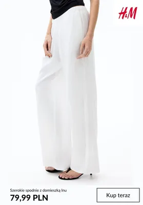 Szerokie spodnie z domieszką lnu H&M promocja w H&M