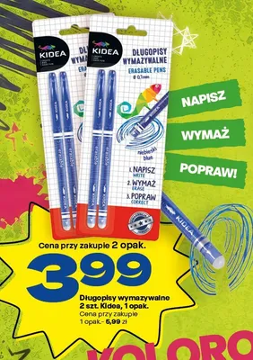 Długopisy wymazywalne Kidea promocja w Twój Market
