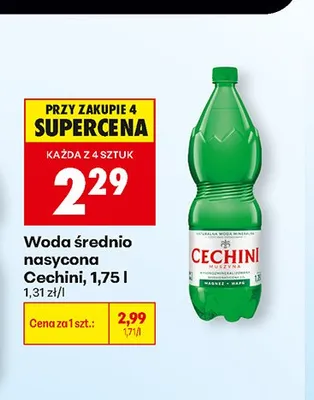 Woda średnio nasycona Cechini promocja w Biedronka