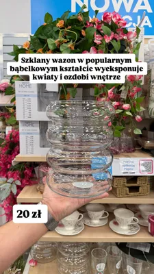 Szklany wazon bąbelkowy promocja w Pepco